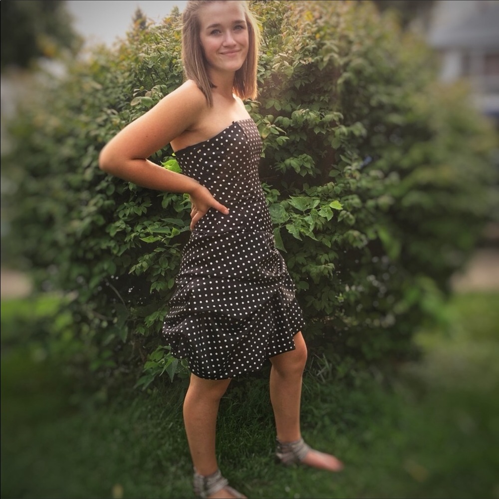 Masquerade Semi Formal Sleeveless Polkadot Dress 7 - Picture 3 of 8